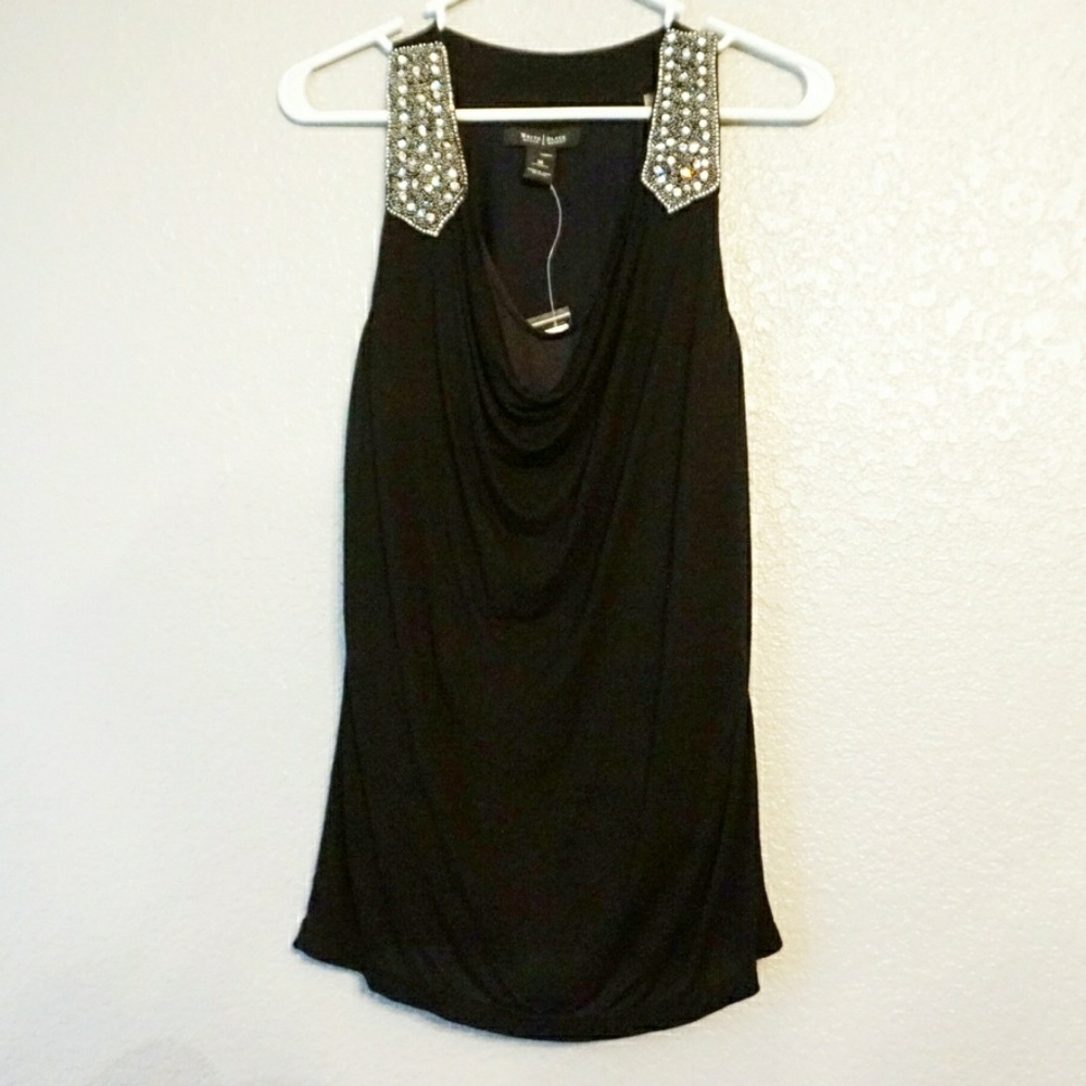White House Black Market Beaded Shoulder Blouse